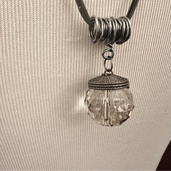 Long Bling Gem Crystal Charm Bauble Pendant Necklace - Picture 3 of 4
